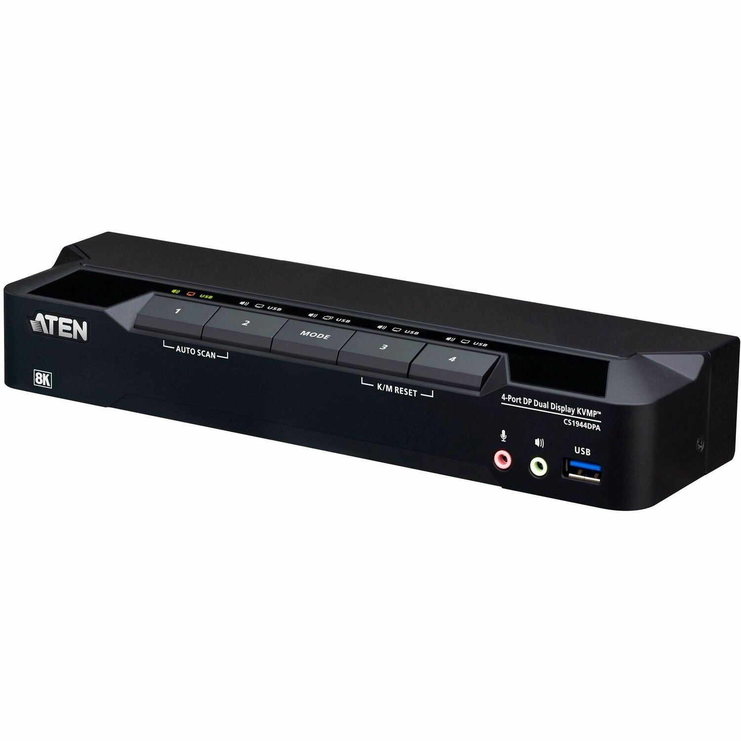 ATEN 4-Port USB 3.0 8K DisplayPort Dual-Display KVMP Switch (Cables included)