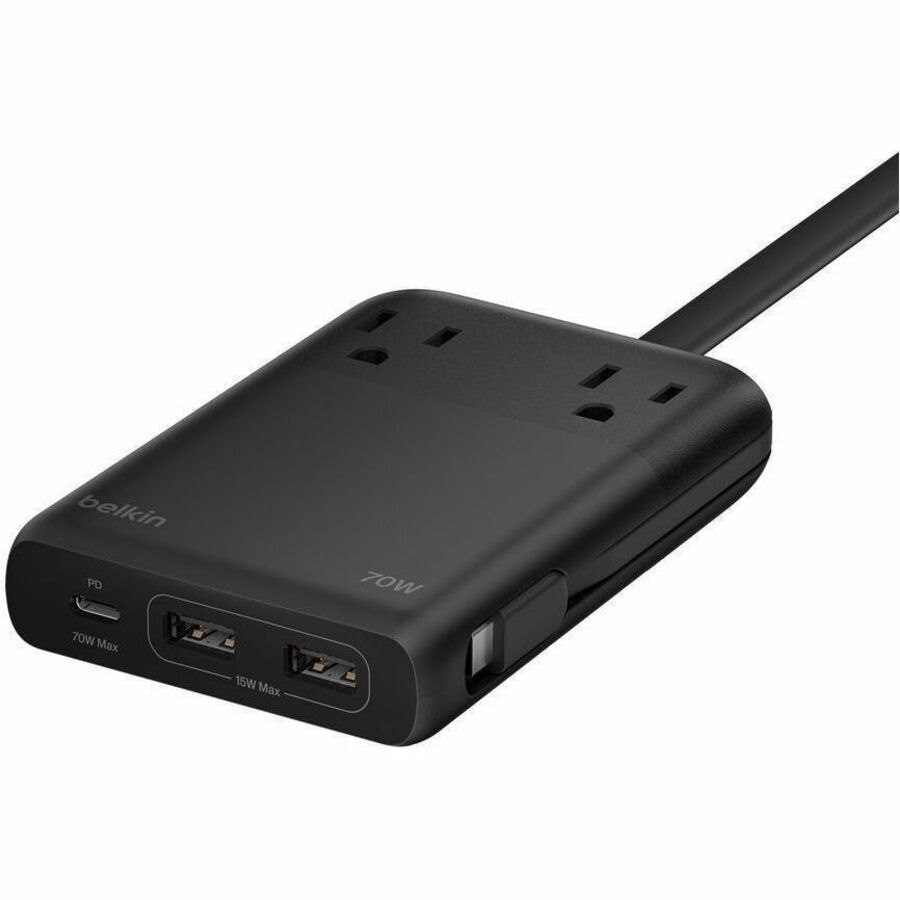 Belkin 2-Outlet Charging Station with USB Ports and USB-C Cable 70W