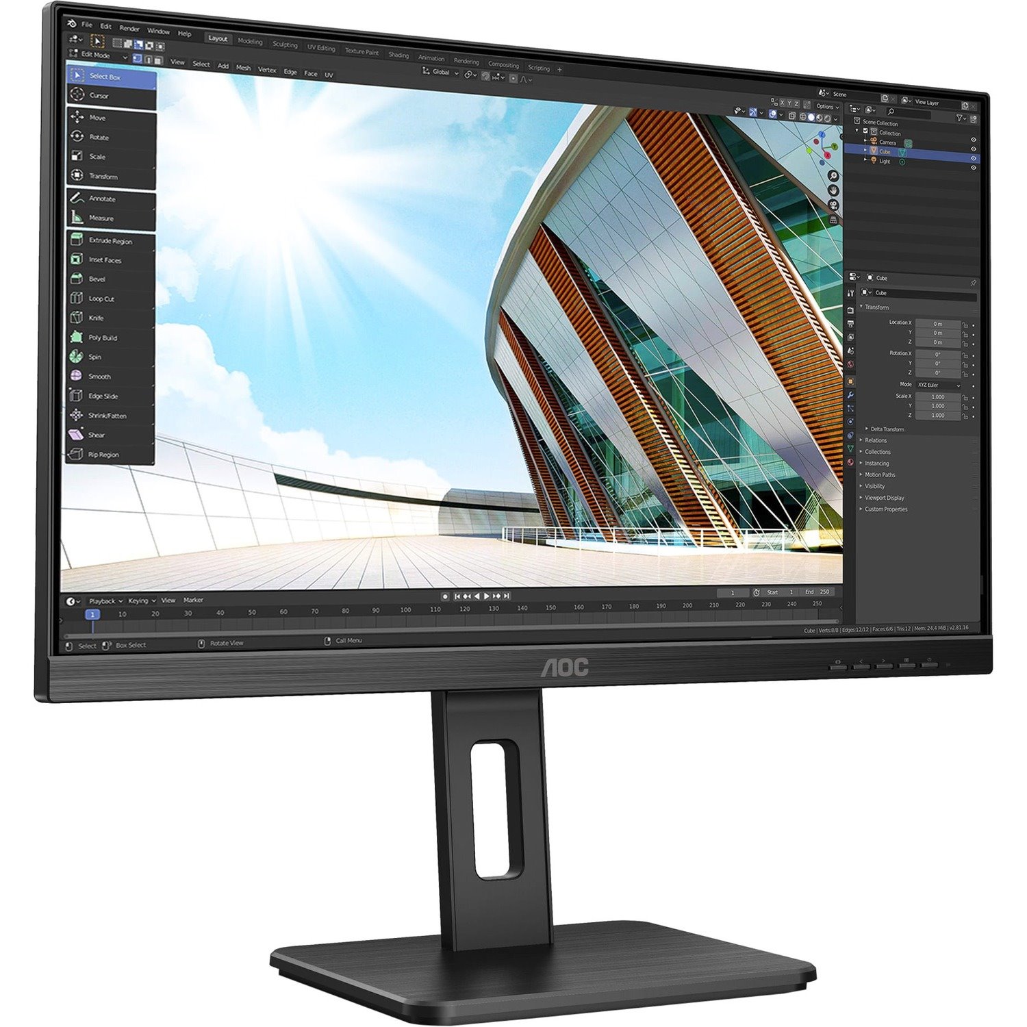 AOC 24P2Q 24" Class Full HD LCD Monitor - 16:9 - Black