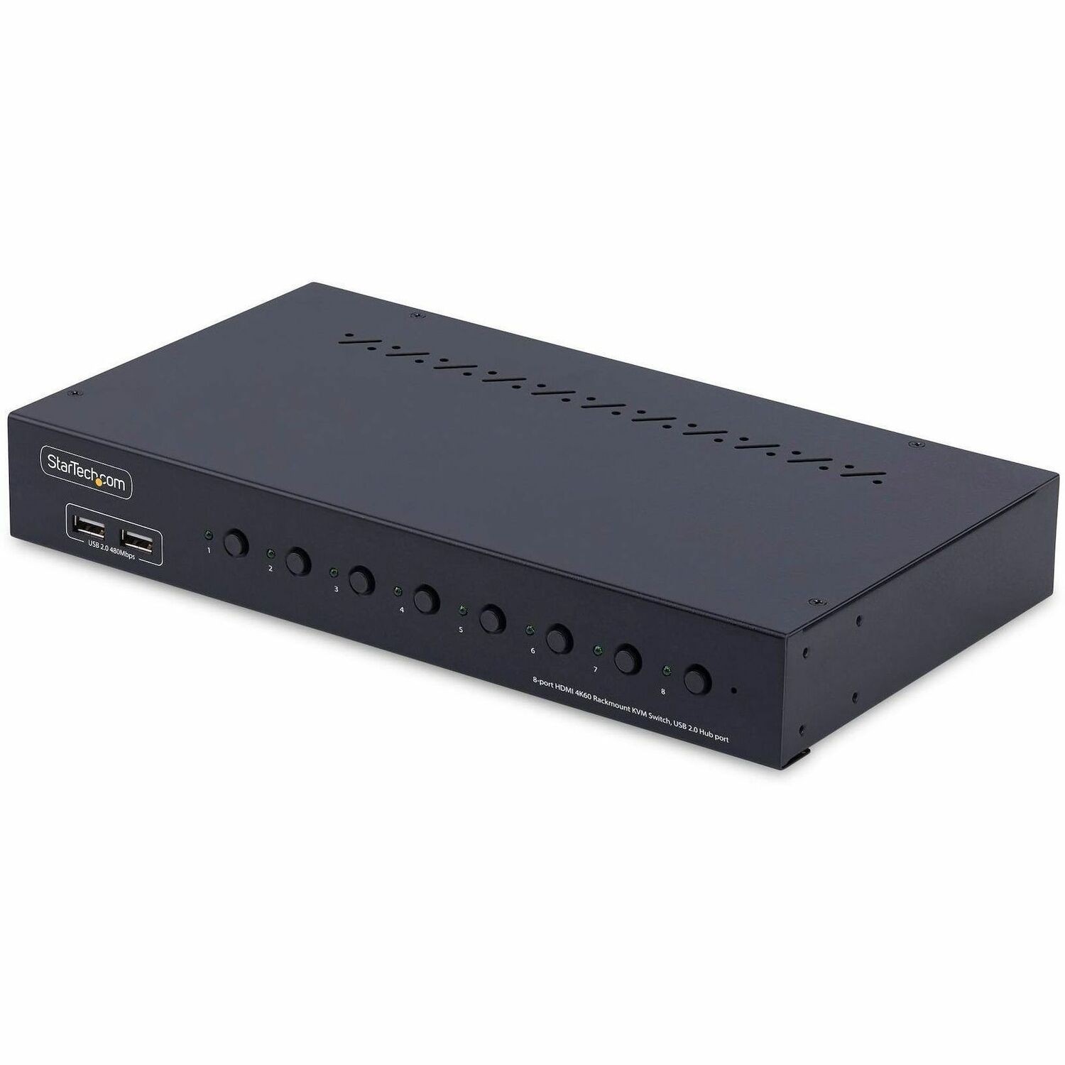 StarTech.com 8-Port HDMI KVM Switch met 1U Rackmontage Kit, 4K 60Hz HDMI 2.0, Drukknop & Hotkey Schakelaar, 4-Port USB Hub, TAA