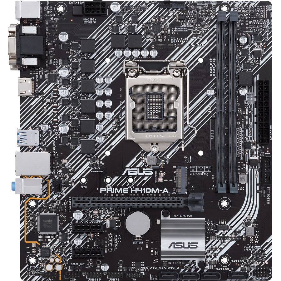 Asus Prime H410M-A Desktop Motherboard - Intel H410 Chipset - Socket LGA-1200 - Micro ATX