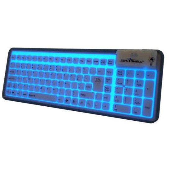 Seal Shield Seal Glow S106G2 Keyboard - Cable Connectivity - USB Interface - English, French - Black