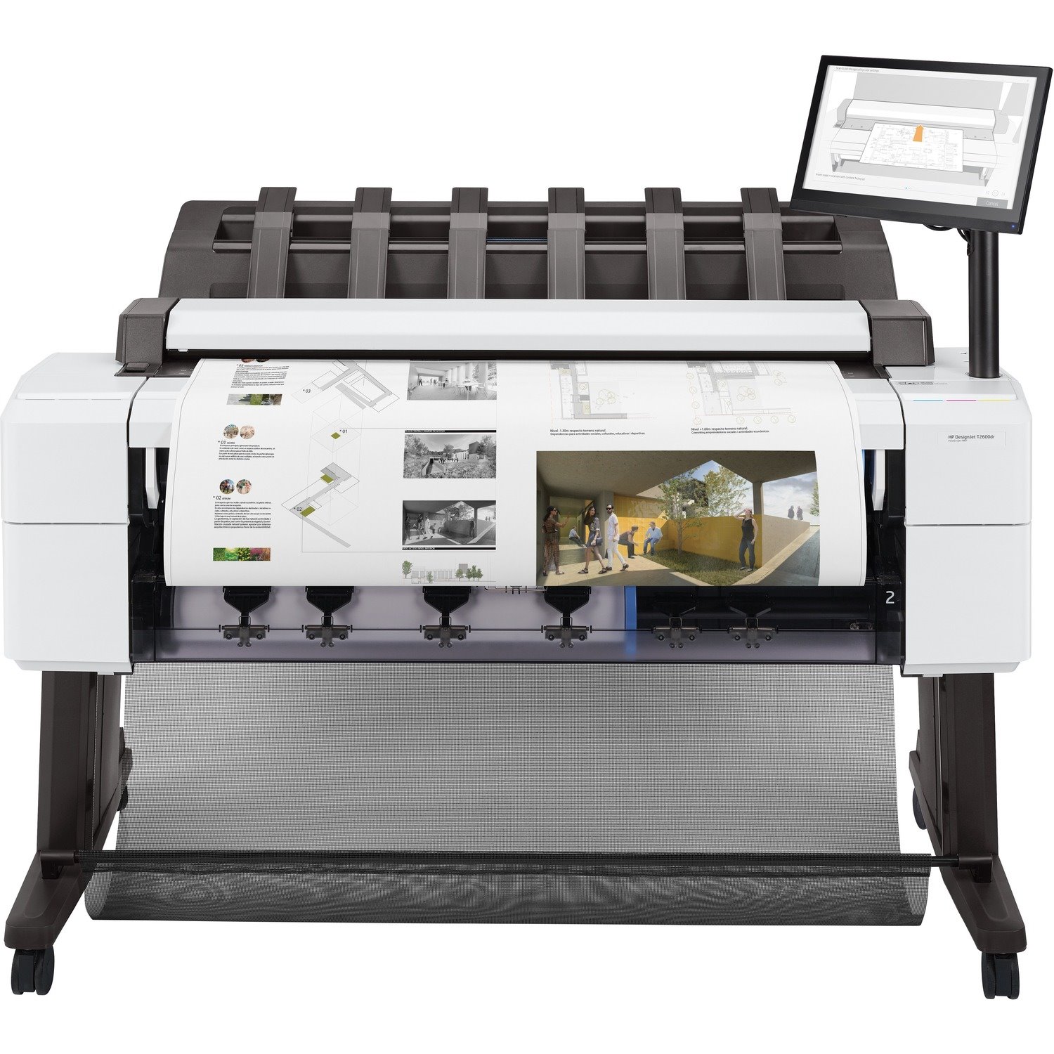 HP Designjet T2600dr PostScript Inkjet Large Format Printer - Includes Printer, Scanner, Copier - 36" Print Width - Color