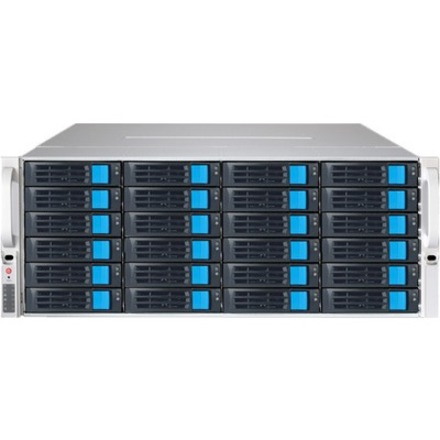 Sans Digital EliteNAS EN424L12- 4U 24 Bay 12G SAS/6G SATA Hardware RAID 6 NAS+iSCSI Server