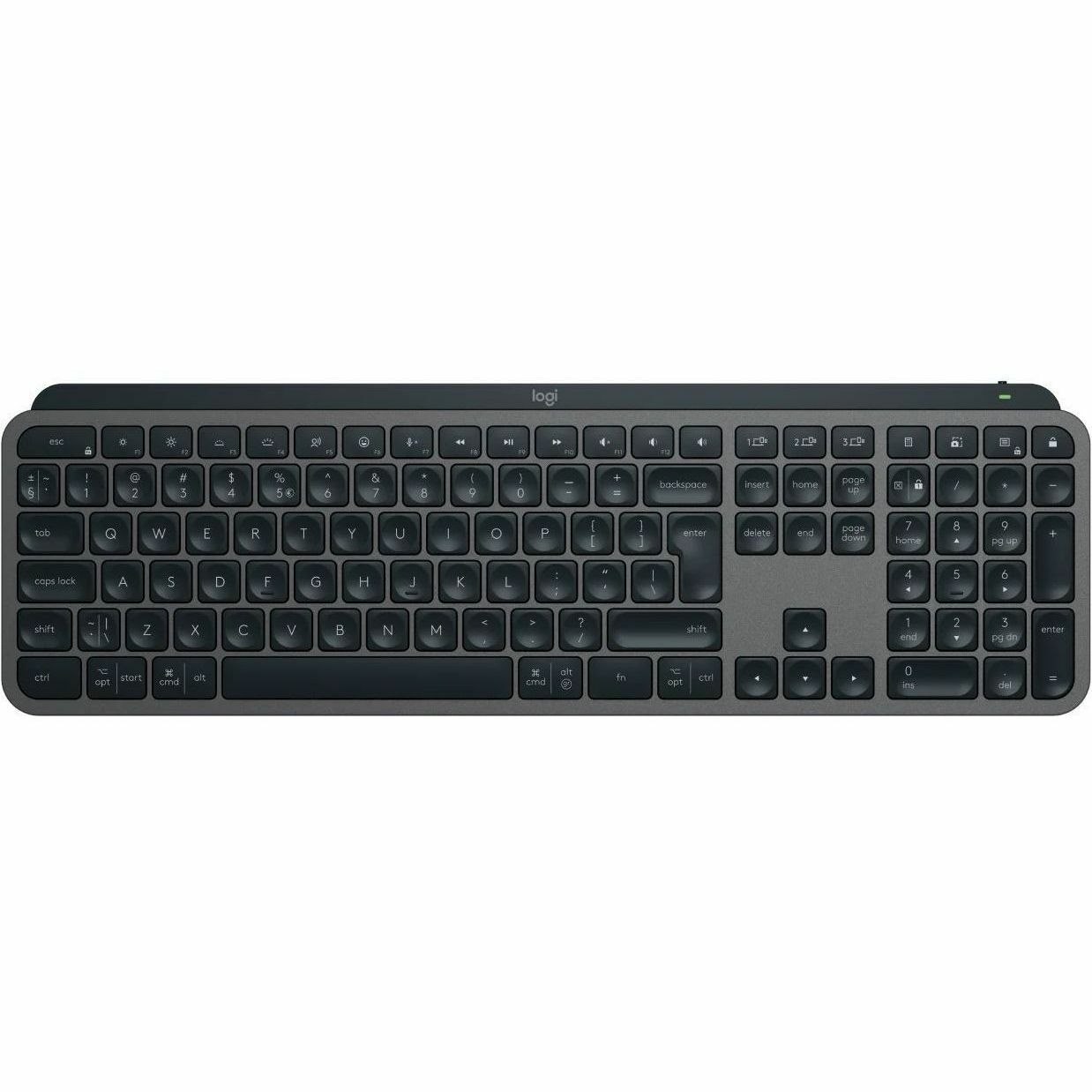 Logitech MX Keys S Keyboard - Wireless Connectivity - USB Interface - English (UK) - QWERTY Layout - Graphite