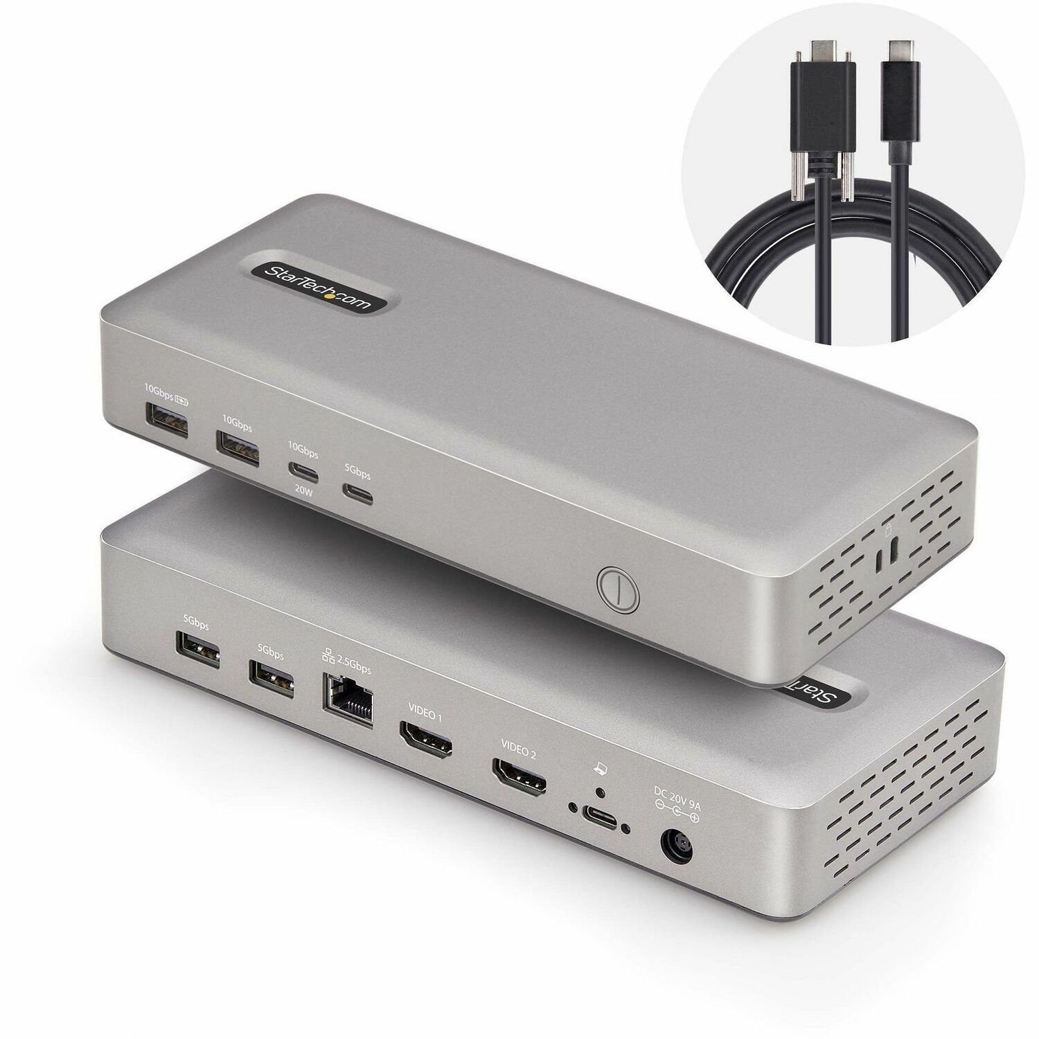 StarTech.com USB4 Docking Station, USB-C 40Gbps, Tot Dual 4K 60Hz HDMI, Multi-Monitor Dock, 6-Port USB Hub, 2.5GbE, 100W Power Delivery