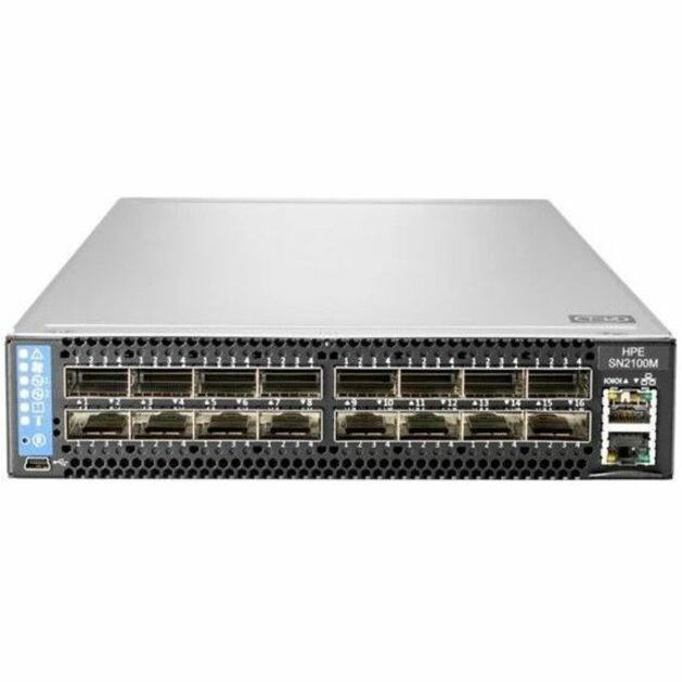 HPE 100GbE 16QSFP28 Power to Connector Airflow Half Width Switch SN2100M with NVIDIA Cumulus