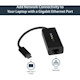 StarTech.com USB C to Gigabit Ethernet Adapter - Thunderbolt 3 - 10/100/1000Mbps - Black