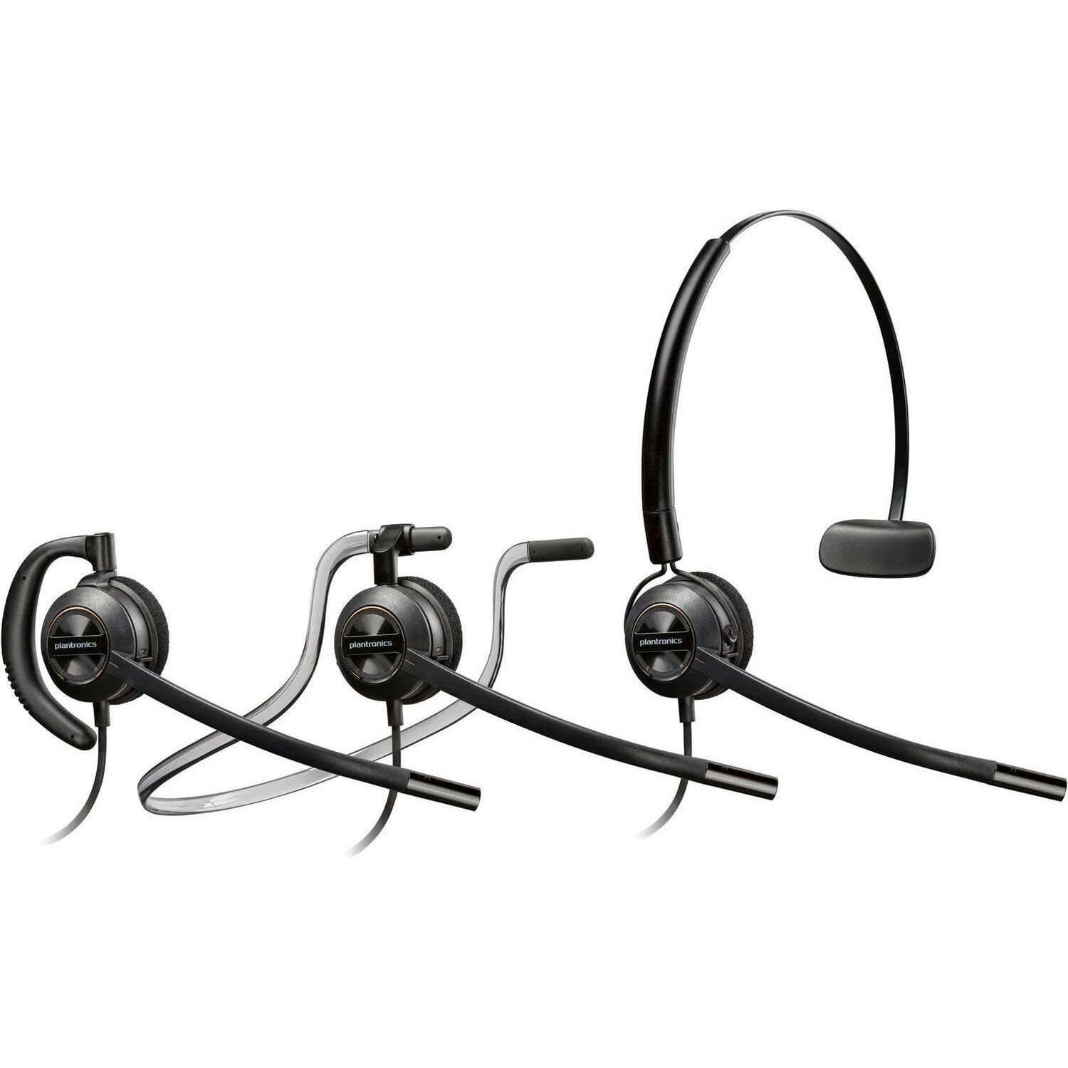 Poly EncorePro 540D Wired Over-the-head, On-ear Mono Headset - Black - TAA Compliant