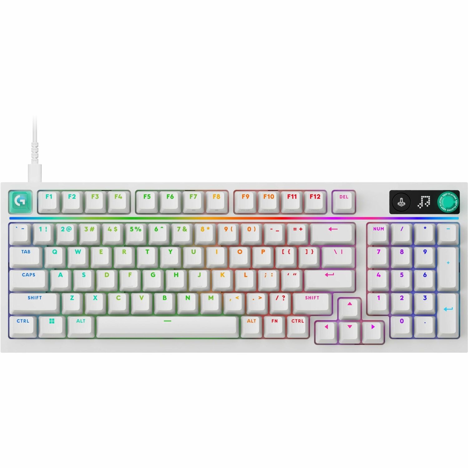 Logitech G G316 X 98 Gaming-Tastatur - Kabel Konnektivit�t - USB Typ-A Schnittstelle - RGB LED - Deutsch - Wei�