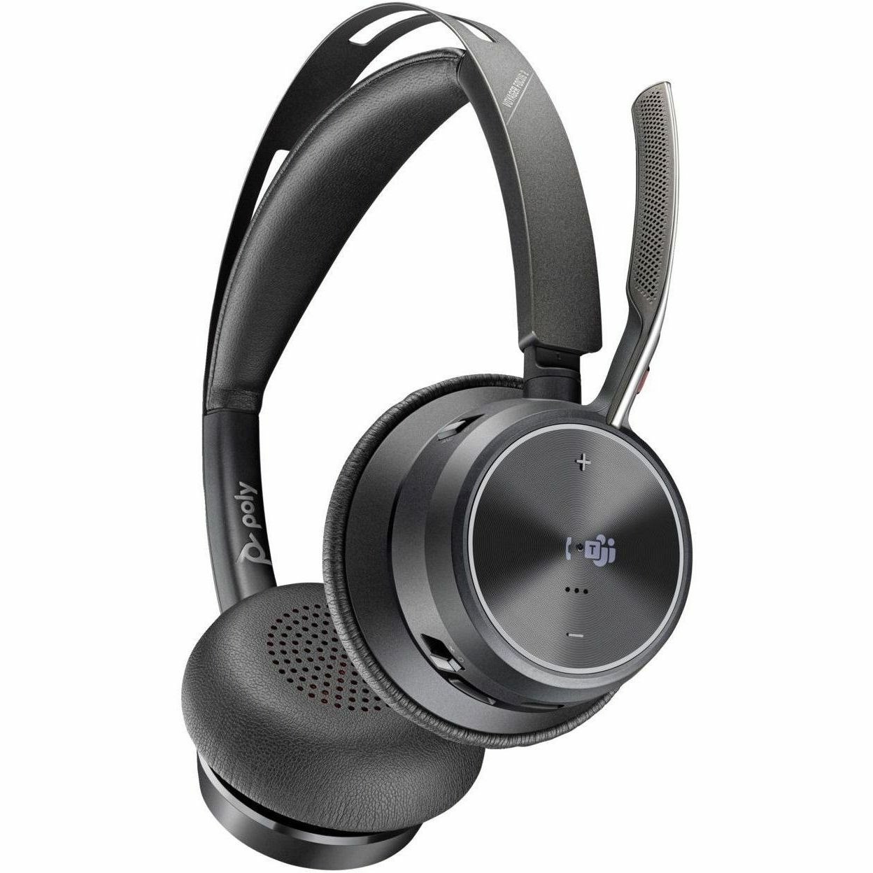 Poly Voyager Focus 2 Wired/Wireless On-ear, Over-the-head Stereo Headset - Black