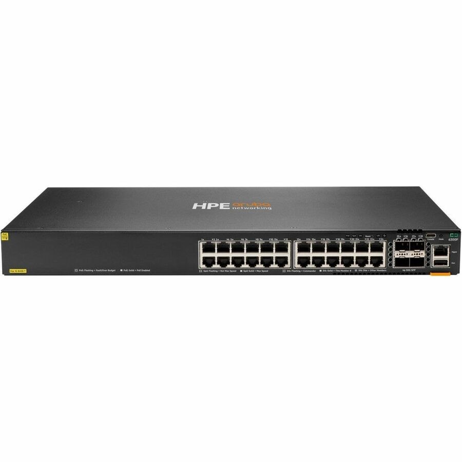 Aruba 6300F 24p 10M/100M/1G Class4 PoE 4p SFP56 50G TAA Switch