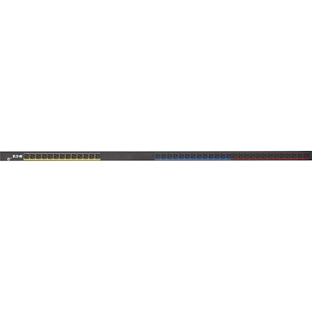 Eaton Basic rack PDU, 0U, L21-20P input, 5.76 kW max, 120/208V, 16A, 10 ft cord, Three-phase, Outlets: (39) 5-20R