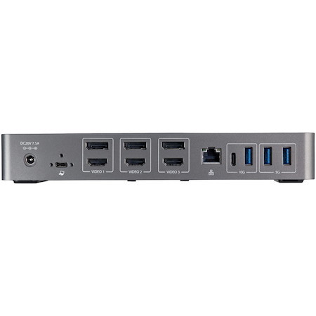 StarTech.com USB-C & USB-A Dock, Hybrid Triple Monitor Laptop Docking Station DisplayPort & HDMI 4K 60Hz/85W PD/6x USB/GbE, TAA