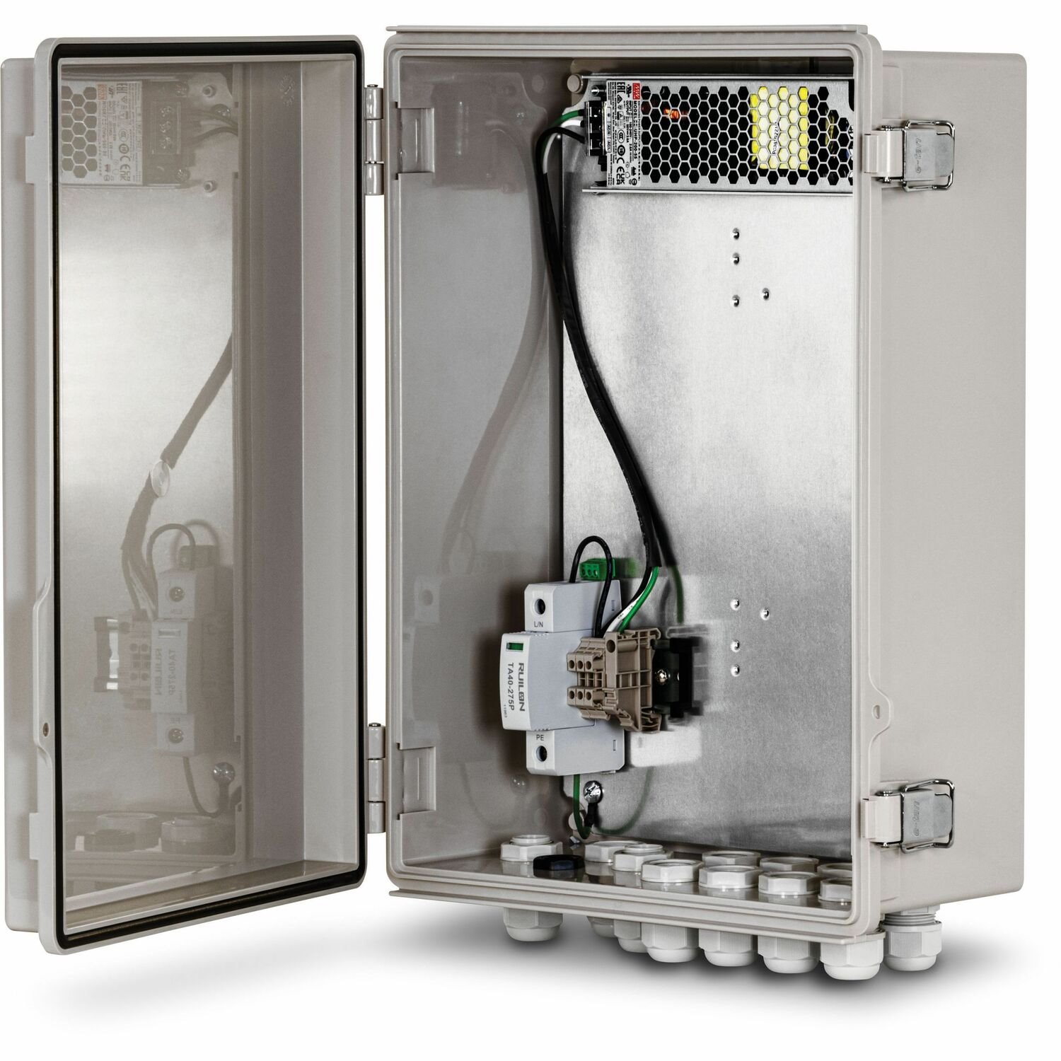 TRENDnet Outdoor IP68 Weatherproof Power Supply Box Enclosure, TI-CA3K, Power Supply and Surge Protector Included, IK10 Impact Protection, Power Supply Supports up to 200W (55V DC, 3.6A), White