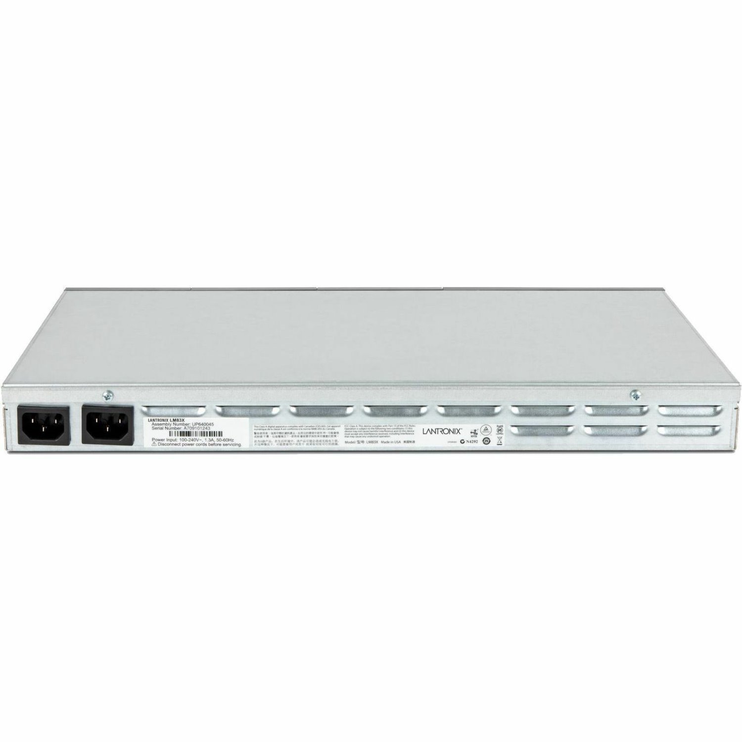 LM83X Console Server with 8 total serial ports, dual DC power