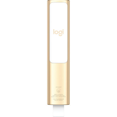 Logitech Spotlight Presentation Remote - Universal Wireless Presentation Clicker with Laser Pointer, Advanced Digital Highlighting, Bluetooth, 30 m Range and Quick Charging, Gold