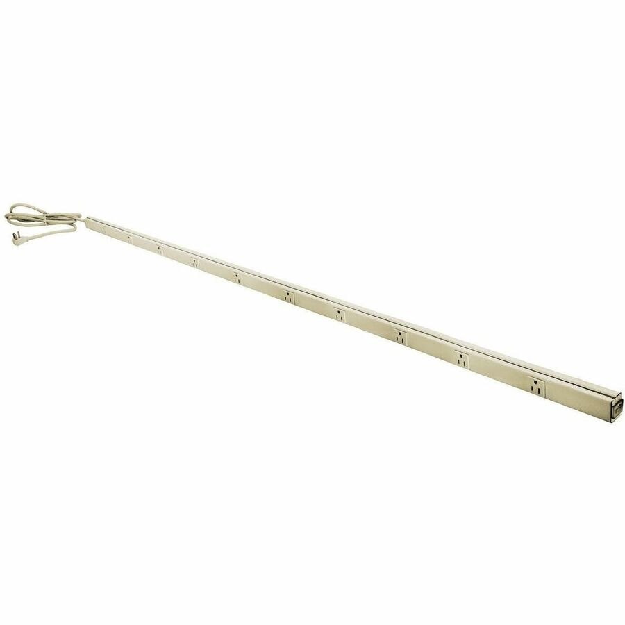 Hubbell Premise Wiring Metal PlugTrak, 64" , 15A 10 Receptacle, 6' Cord and Plug, Ivory