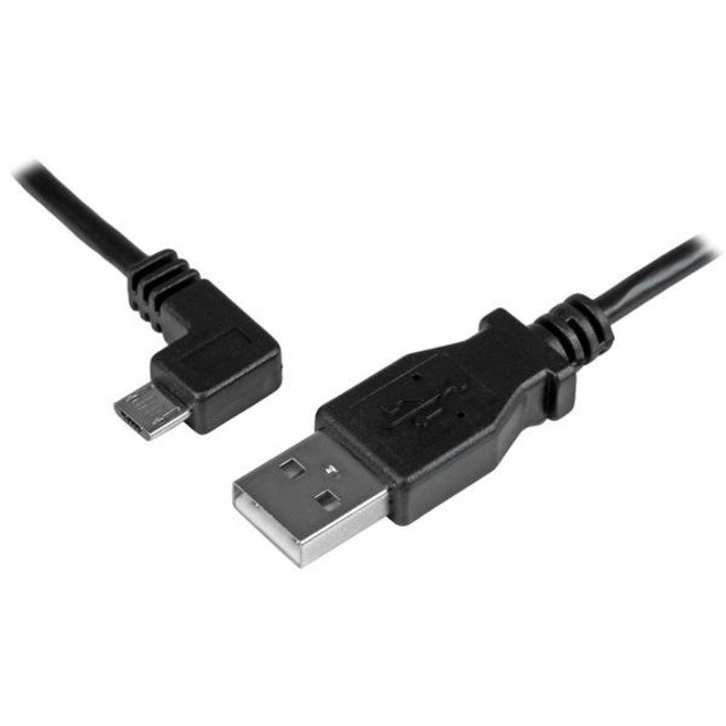 StarTech.com 0.5 m Left Angle Micro USB Cable - Charge and Sync Cable - USB to Micro USB - 24 AWG