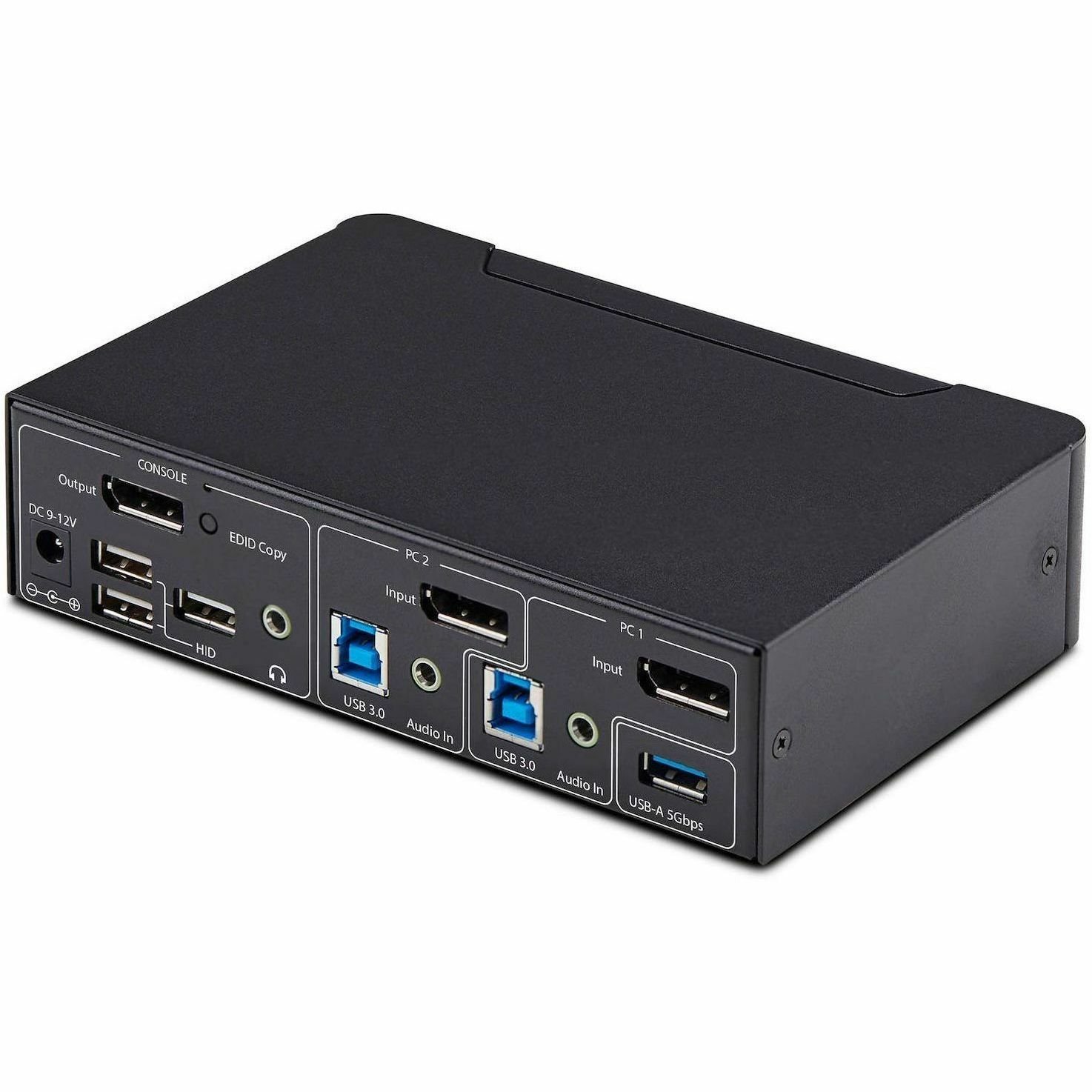 StarTech.com 2-Port DisplayPort KVM Switch, 4K 60Hz, DP 1.2, HDCP 1.4, EDID Management, 2-Port USB 3.0 Hub, TAA