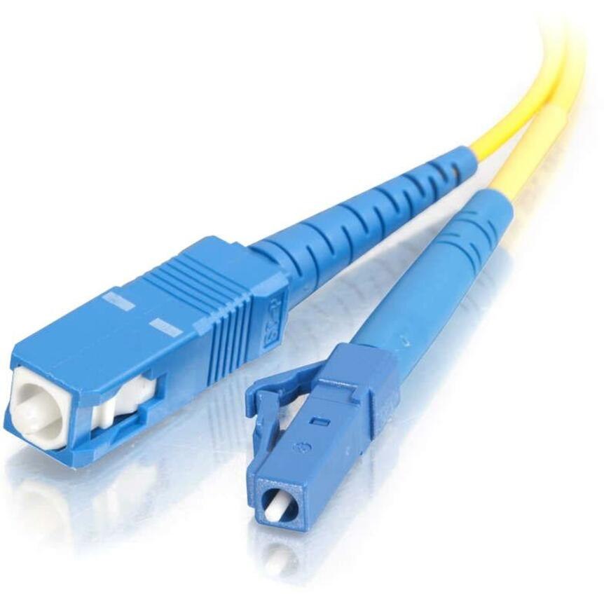 C2G 49.2ft (15m) LC-SC 9/125 OS2 Simplex Single-Mode PVC Fiber Optic Cable - Yellow