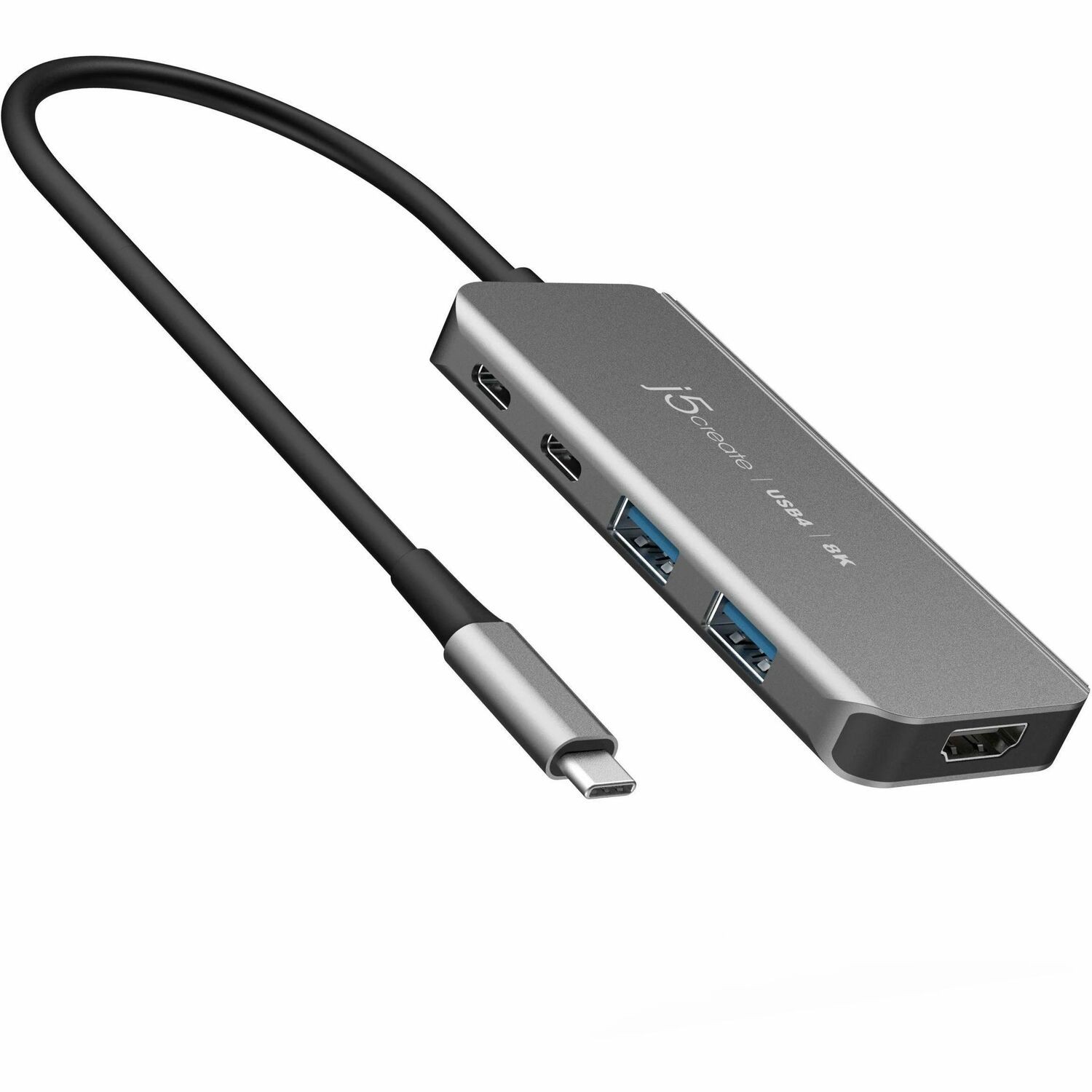 j5create USB Type C Docking Station for Monitor, Notebook - Charging Capability - Grey