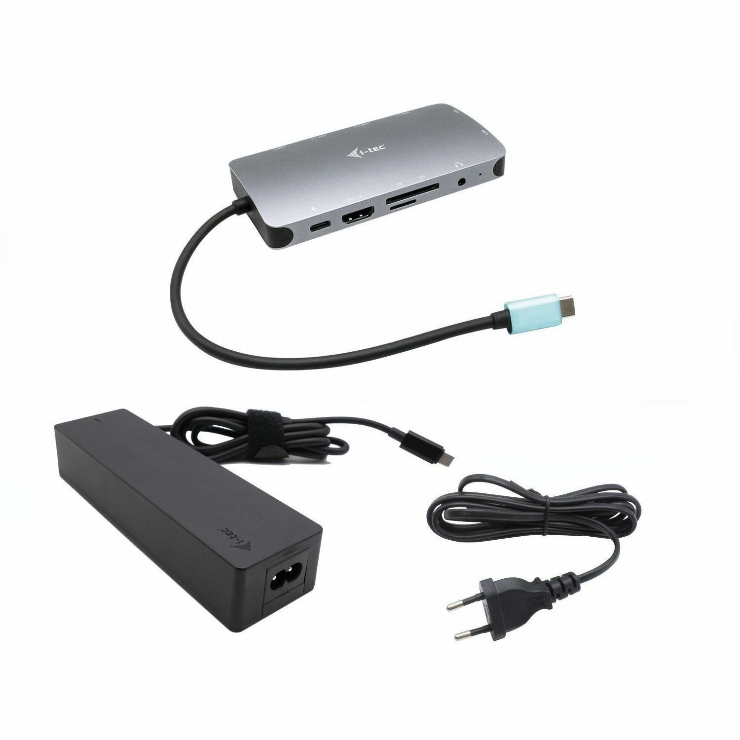 i-tec USB Type C Docking Station for Headset, Microphone, Monitor, Memory Card Reader, Tablet, Notebook, Smartphone - Charging Capability - Memory Card Reader - SD - 100 W - Grey