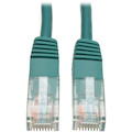Eaton Tripp Lite Series Cat5e 350 MHz Molded (UTP) Ethernet Cable (RJ45 M/M), PoE - Green, 15 ft. (4.57 m)