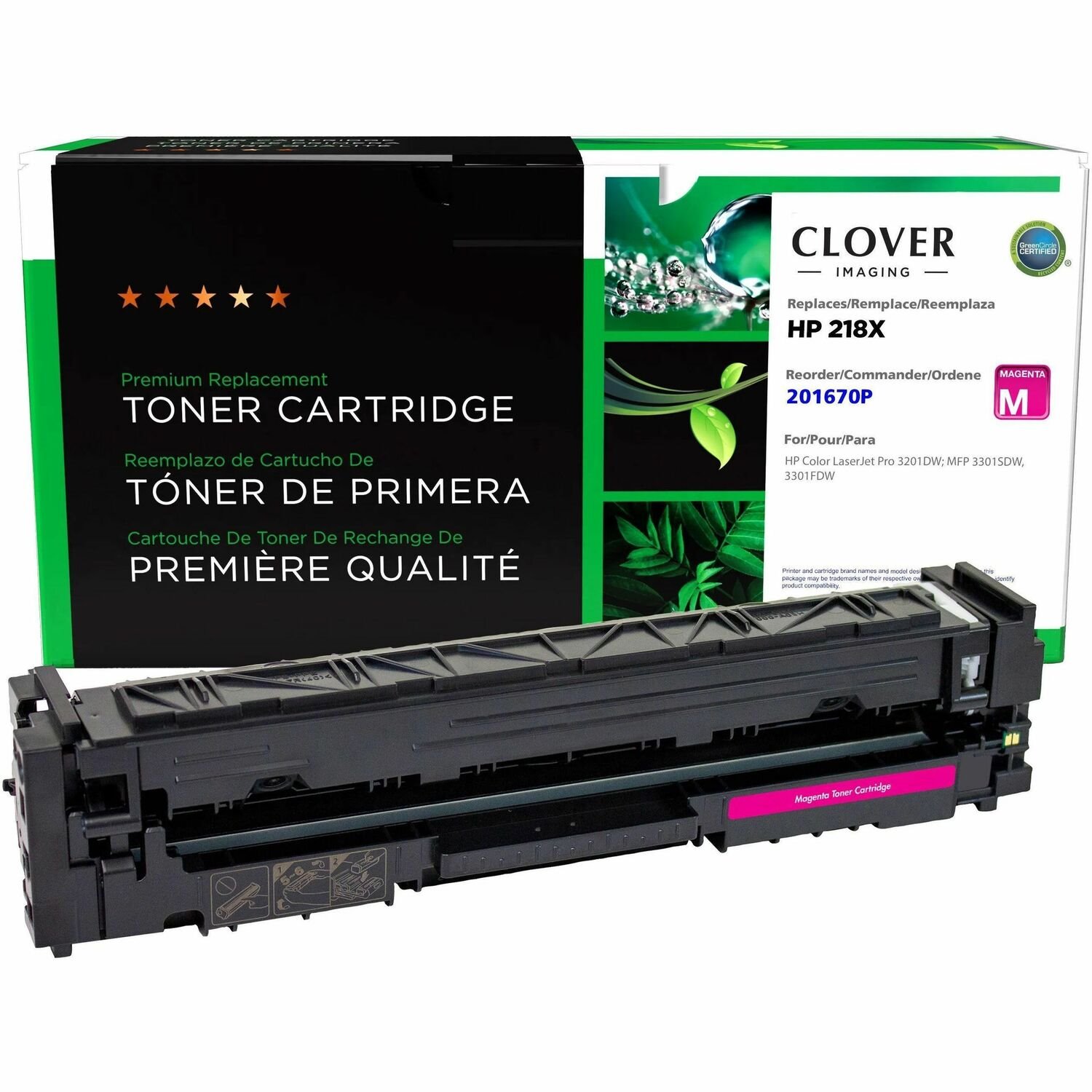 Clover Technologies Remanufactured High Yield Laser Toner Cartridge - Alternative for HP 218x (W2183X) - Magenta - 1 Each