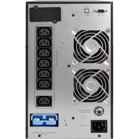 Eaton Tripp Lite Series SmartOnline 230V 2kVA 1800W On-Line Double-Conversion UPS, Tower, Extended Run, Network Card Options, LCD, USB, DB9