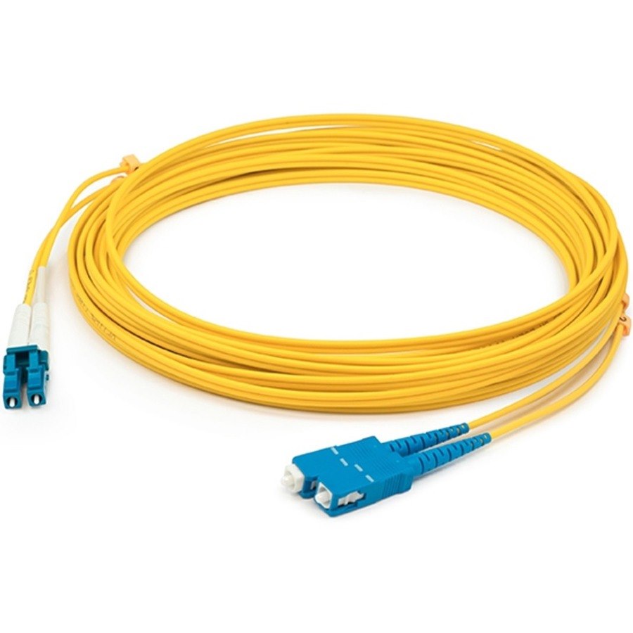 AddOn 1.5m SC to LC Yellow OS2 Duplex OFNR (Riser-Rated) SMF Fiber Patch Cable