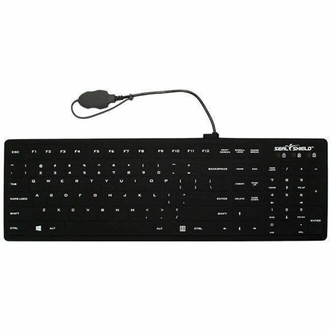 Seal Shield Seal Silk Pro SK104 Keyboard - Cable Connectivity - USB Interface - Black