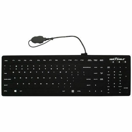 Seal Shield Seal Silk Pro SK104 Keyboard - Cable Connectivity - USB Interface - Black