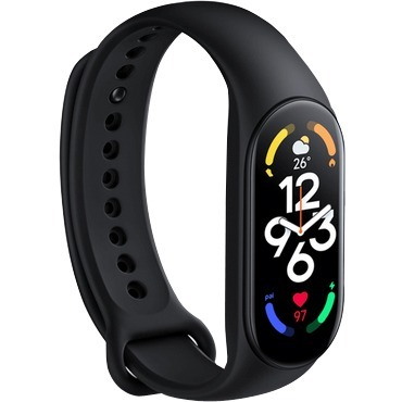 MI Smart Band 7 Smart Band - Black Body Color - Black Band Color - Aluminium Alloy Body Material - Thermoplastic Polyurethane (TPU), Fluoro Rubber Band Material