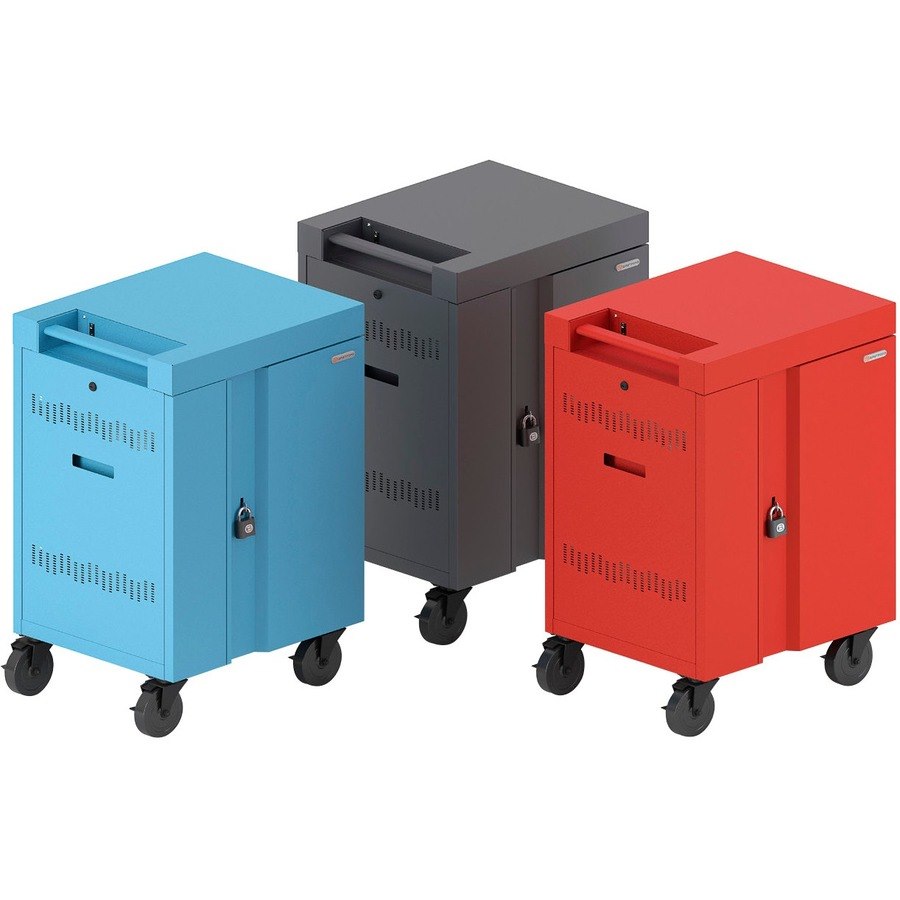 Bretford CUBE Cart Mini Charging Cart AC for 20 Devices, Red Paint