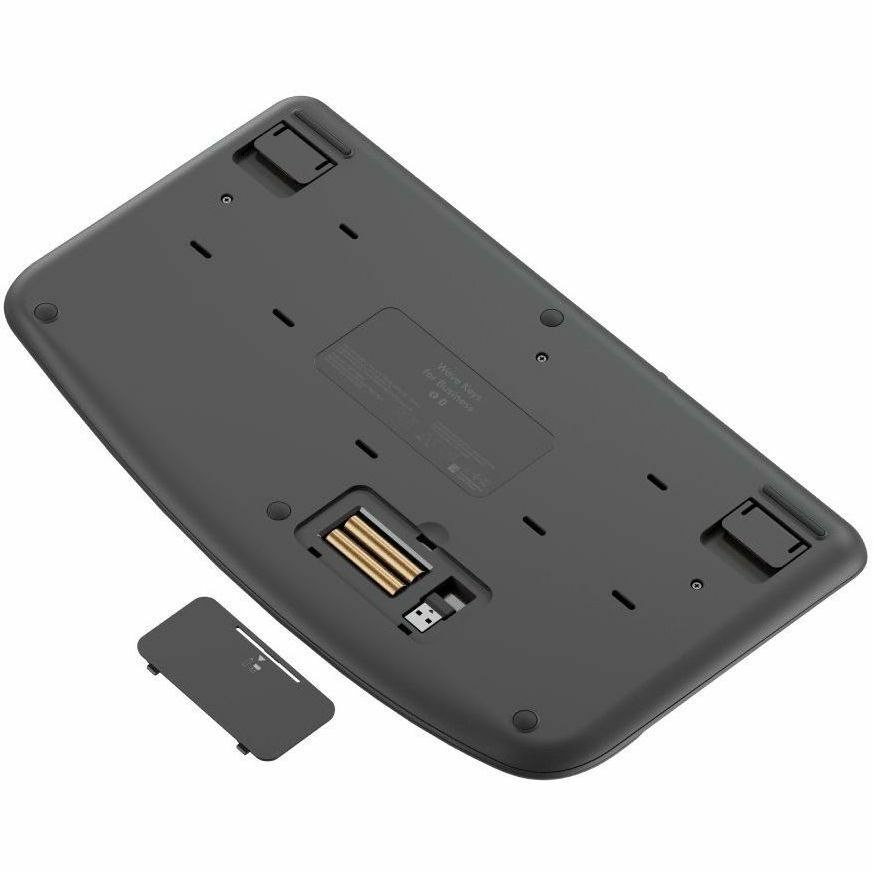 Logitech Wave Keys for Business Keyboard - Wireless Connectivity - USB Type A Interface - Danish, Norwegian, Swedish, Finnish - Graphite