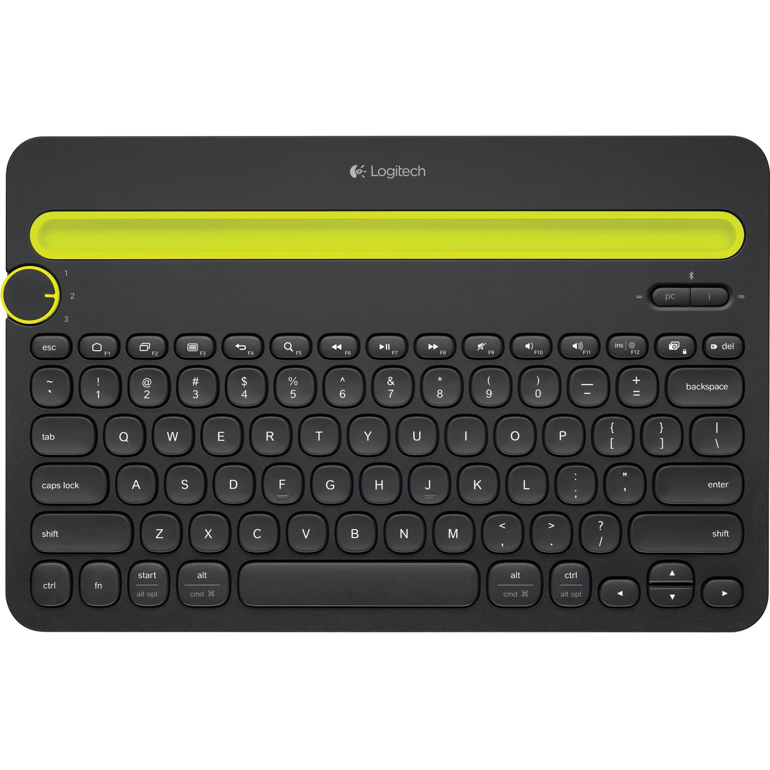 Logitech K480 Keyboard - Wireless Connectivity - Russian - Black
