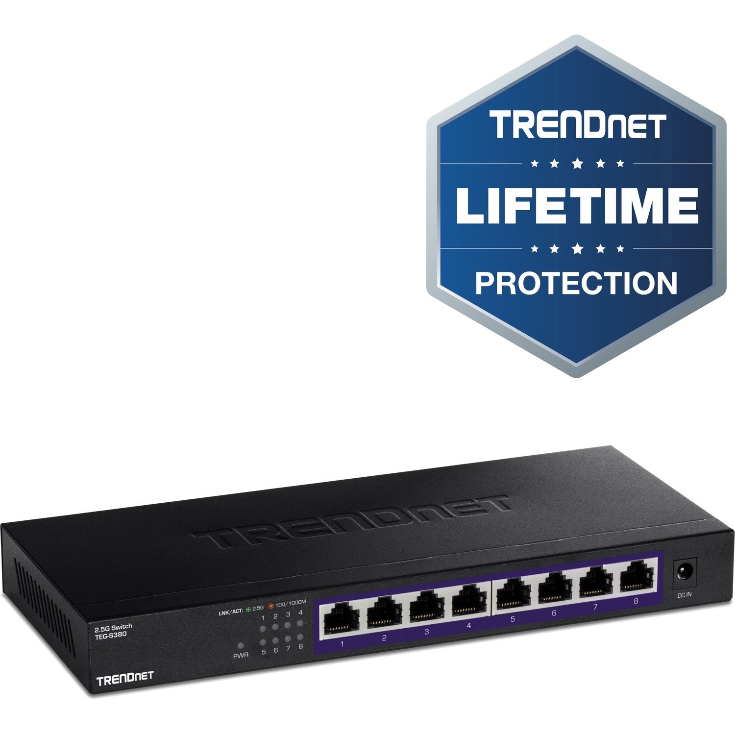 TRENDnet TEG-S380 8 Ports Ethernet Switch - 2.5 Gigabit Ethernet - 2.5GBase-T - TAA Compliant