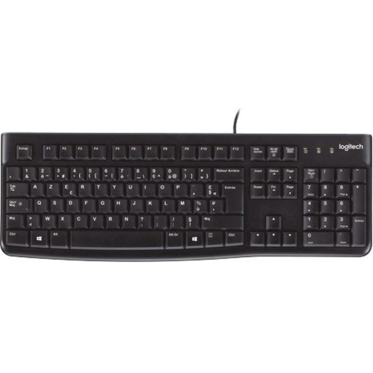 Logitech K120 Tastatur - Kabel Konnektivität - USB Schnittstelle - AZERTY Layout - Schwarz