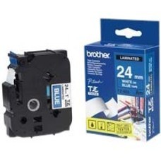 Brother 24mm White on Blue TZE Tape