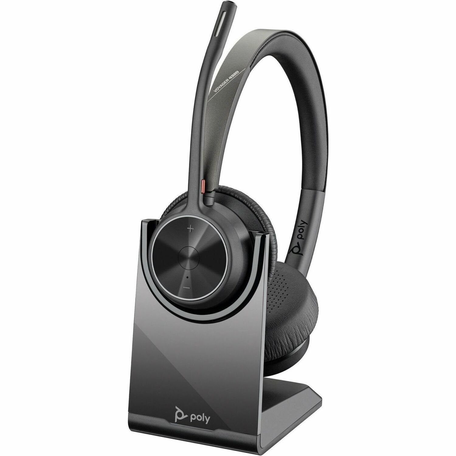 Poly Voyager 4300 UC 4320 Bedraad/draadloos Op het oor, Over het hoofd Stereo Headset - Zwart