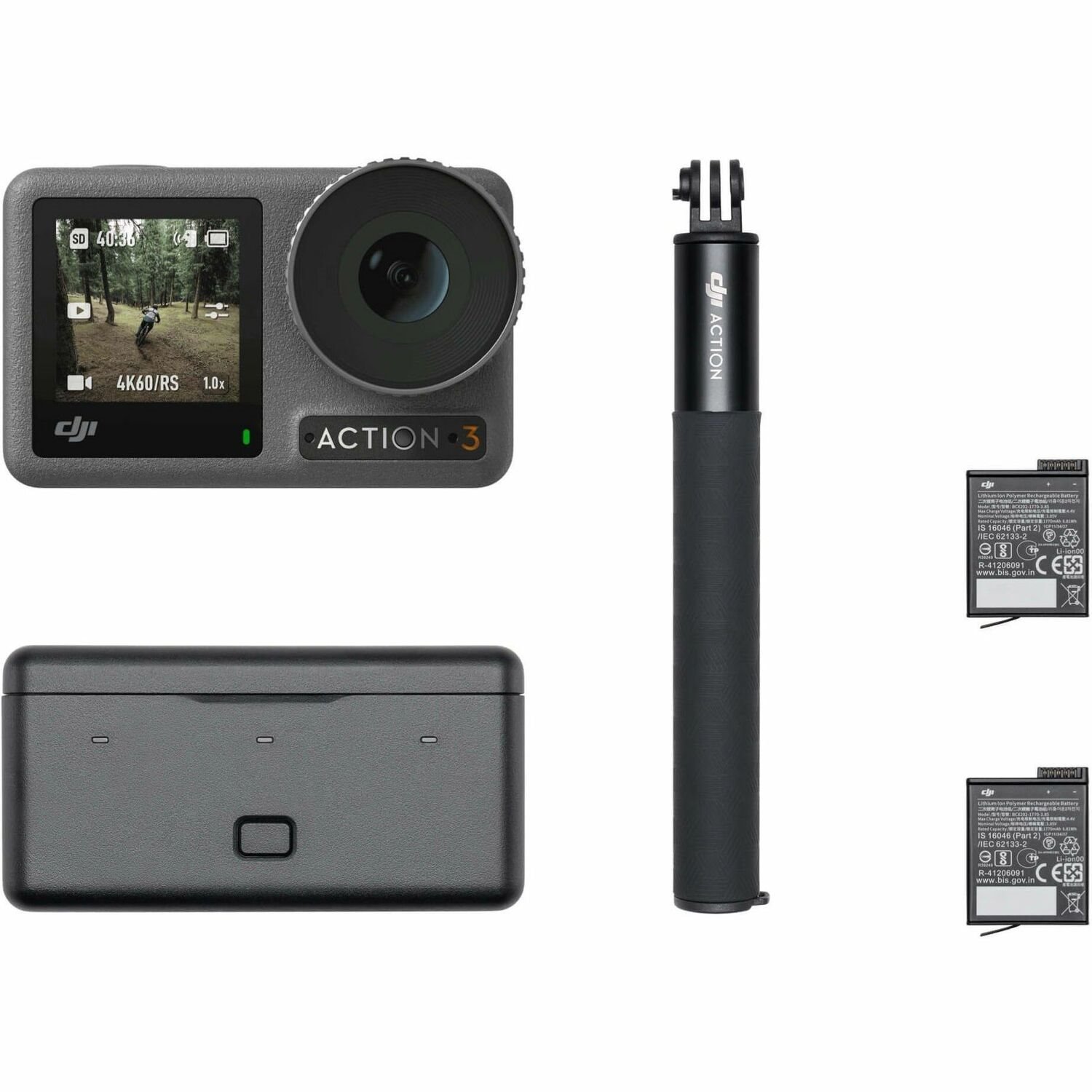 DJI Osmo Action 3 Digital CamcorderTouchscreen - High Dynamic Range (HDR)