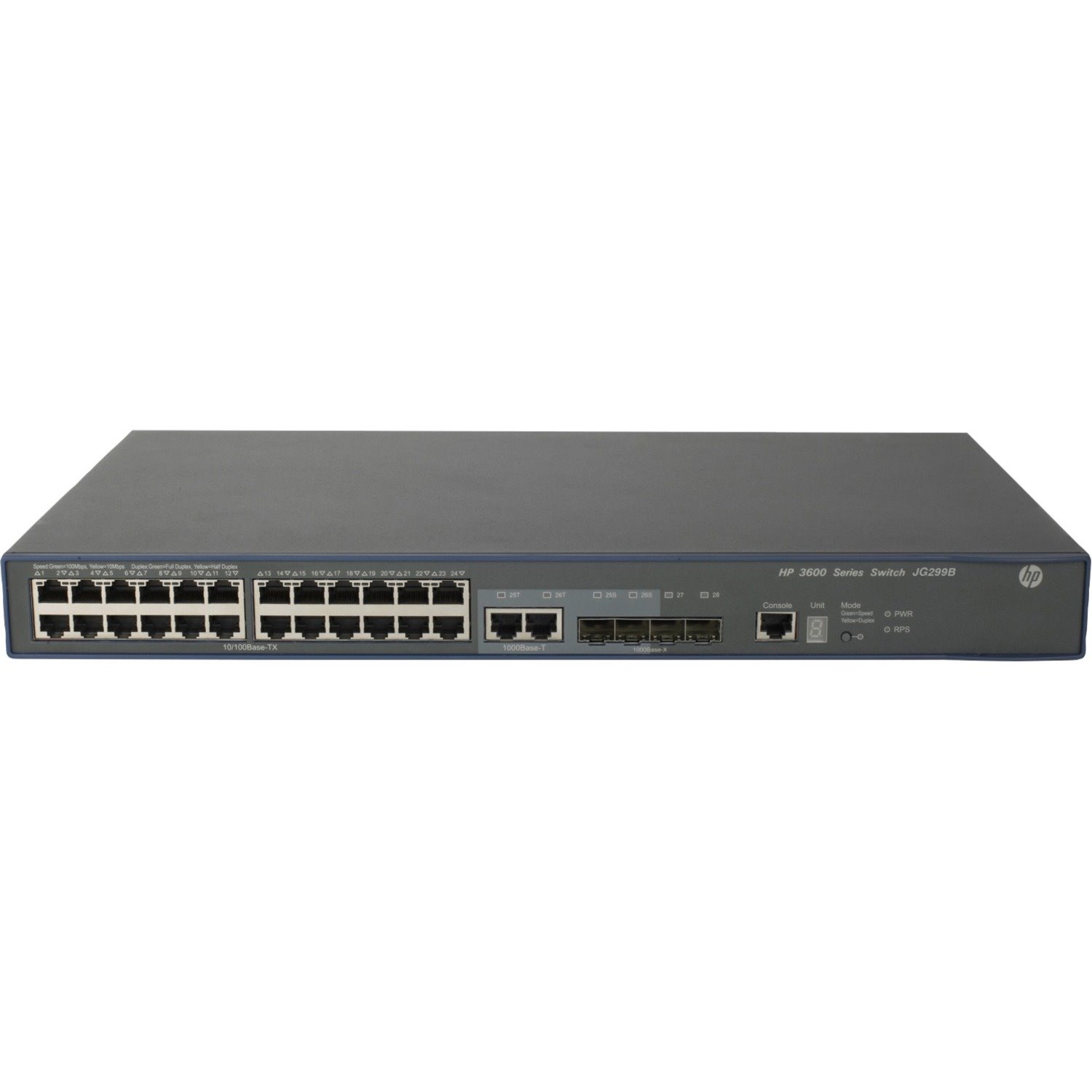 HPE 3600 EI 3600-24 v2 EI 26 Ports Manageable Layer 3 Switch - Fast Ethernet, Gigabit Ethernet - 10/100Base-TX, 1000Base-X, 10/100/1000Base-T