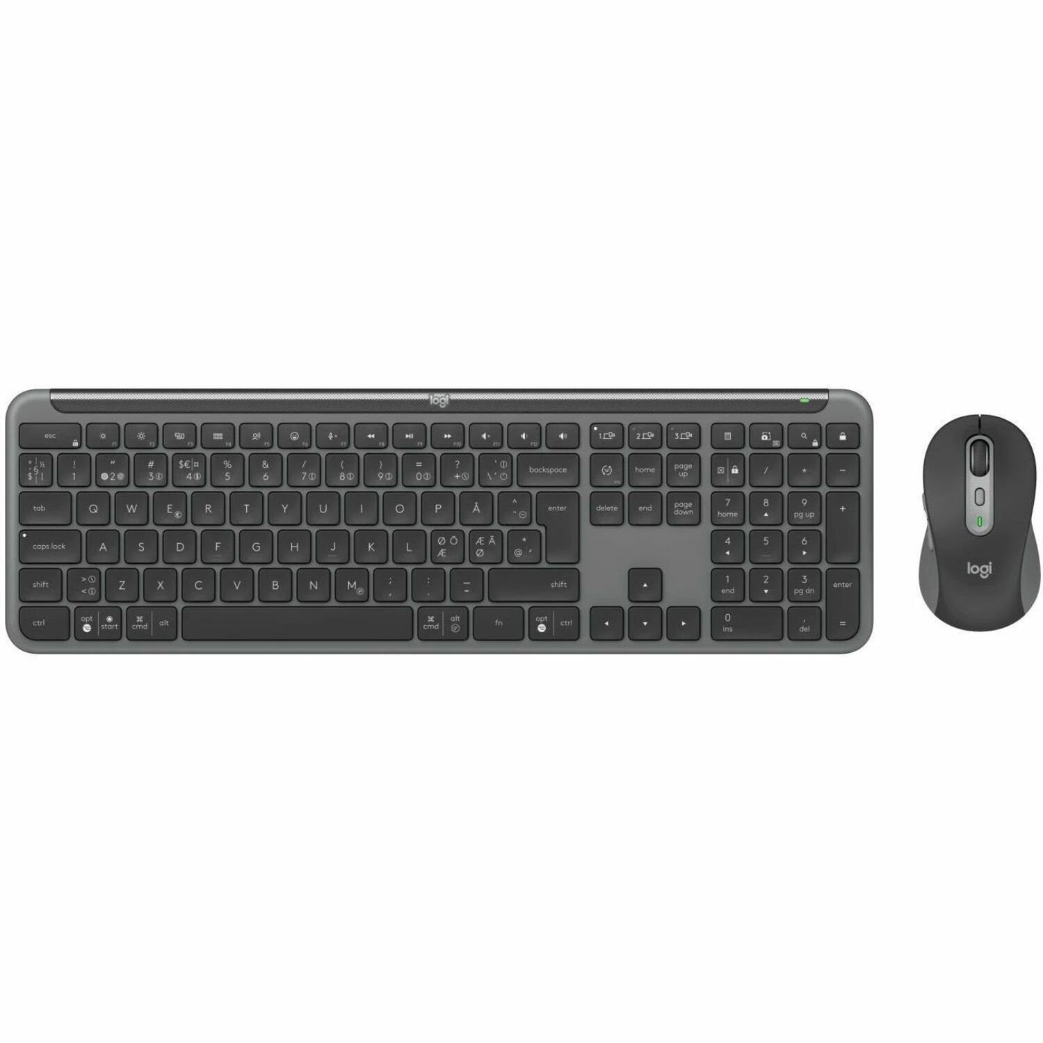 Logitech Signature Slim MK950 Keyboard & Mouse - QWERTY - Danish, Norwegian, Swedish, Finnish