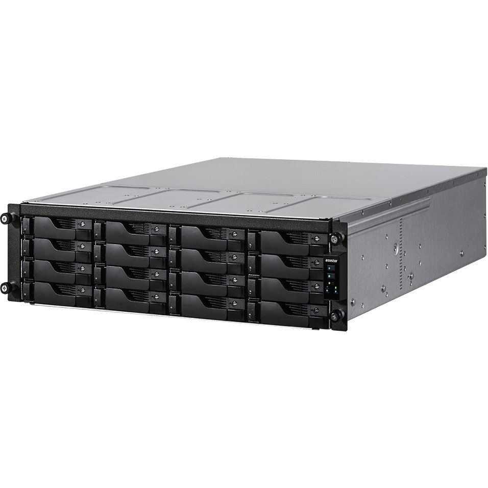 Asustor LOCKERSTOR 16R Pro AS7116RDX - 16 Bay NAS, Quad-Core 3.4-4.6GHz CPU, 4x 1GbE Port, 8GB RAM DDR4, 2U Rackmount Server with redundant Power Supply (Diskless)