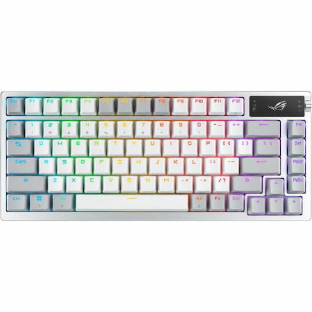 Asus ROG Azoth Gaming Keyboard - Wired/Wireless Connectivity - USB 2.0 Interface - RGB LED - White