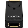 Rocstor Premium DisplayPort to HDMI Video Adapter Converter - M/F - 1 x HDMI Female - 1 x DisplayPort Male - Gold Platted Connectors - Black - ADAPTER CONVERTER Male/Female