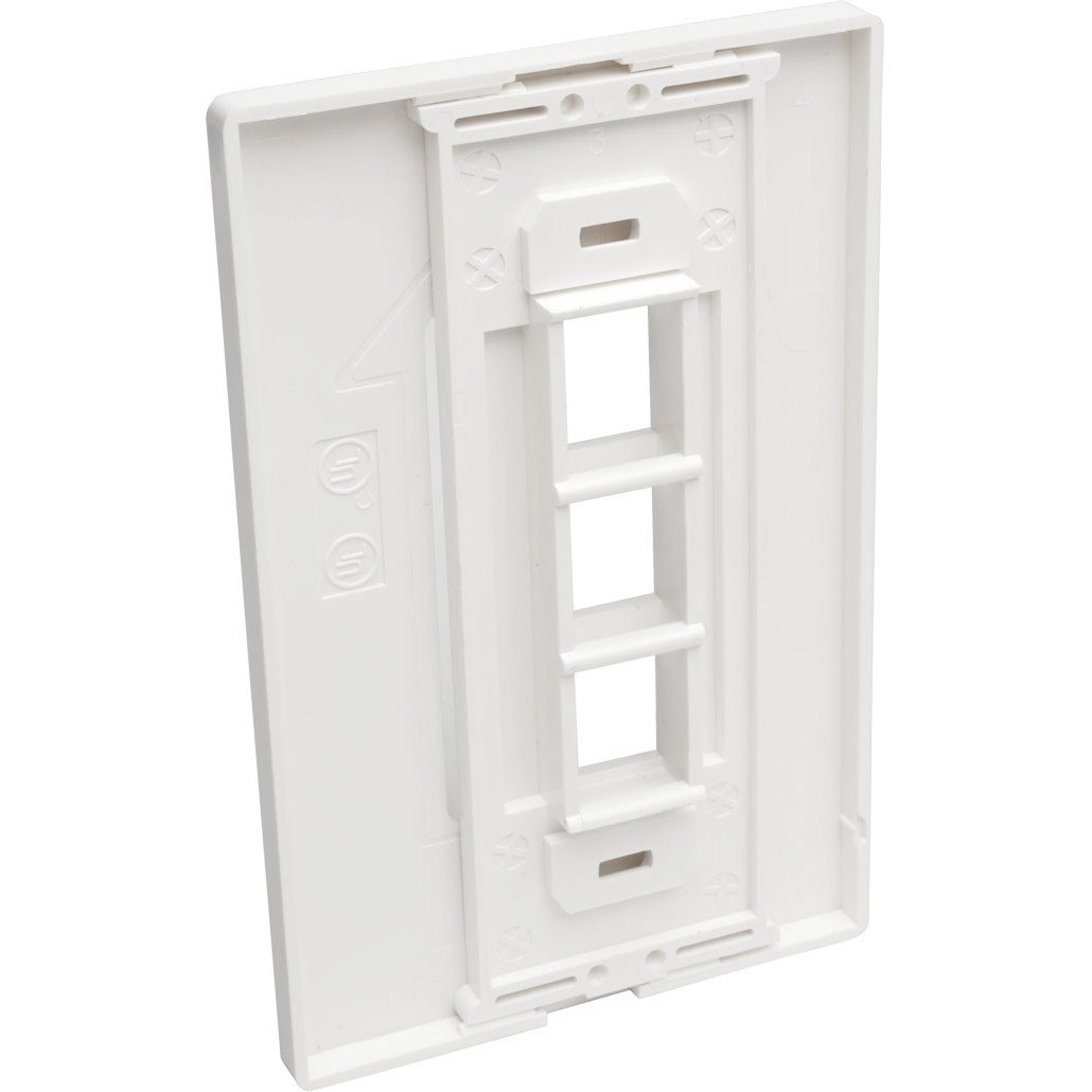 Eaton Tripp Lite Series 3-Port Keystone Single-Gang Faceplate, White, TAA