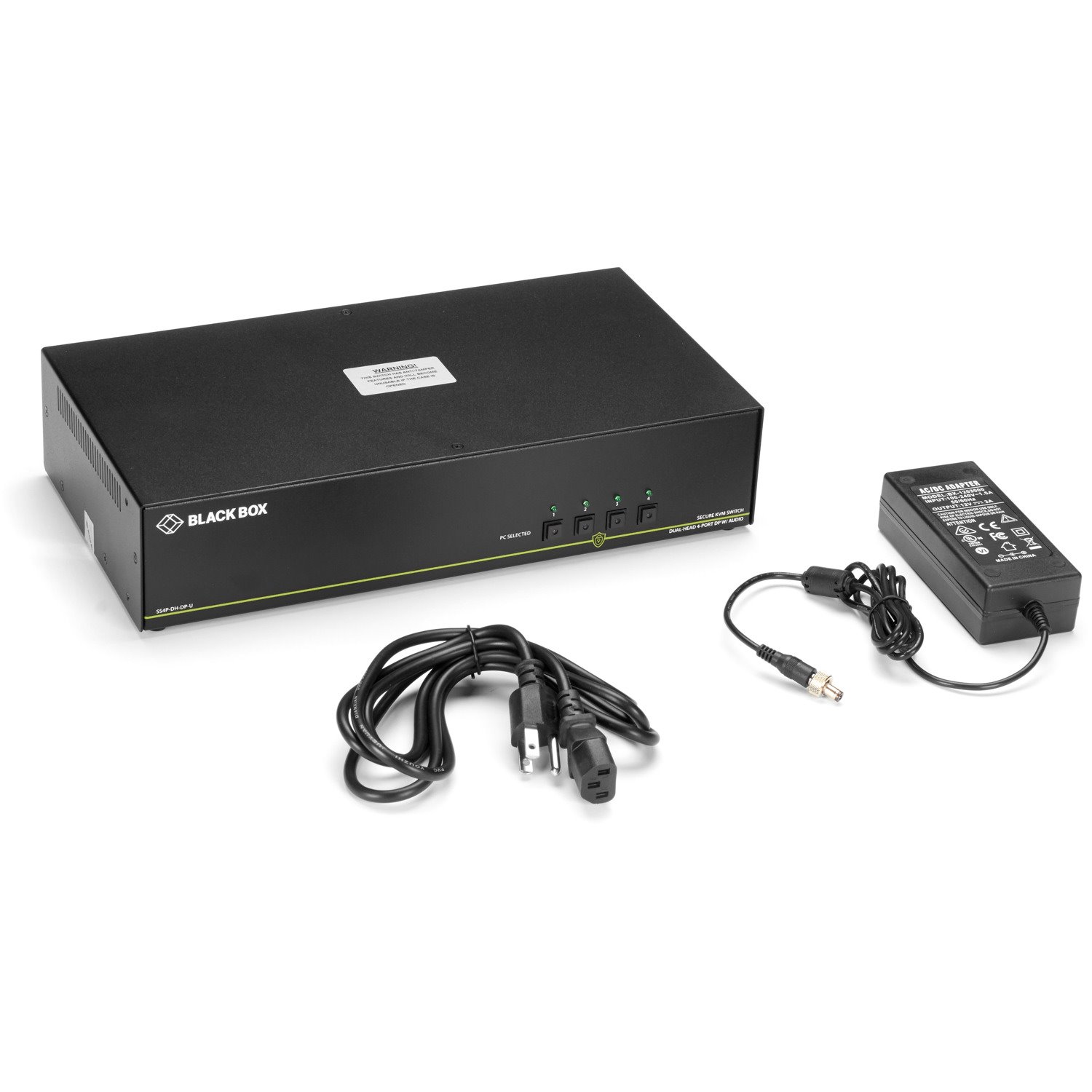 Black Box NIAP 3.0 Secure 4-Port Dual-Head DisplayPort KVM Switch