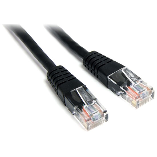 StarTech.com 1 ft Black Molded Cat5e UTP Patch Cable